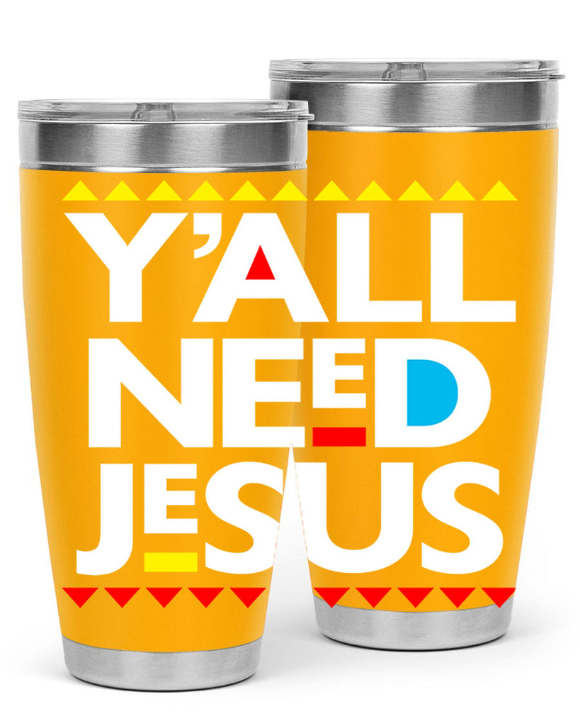 yall need jesus 4#- black words phrases- Cotton Tank