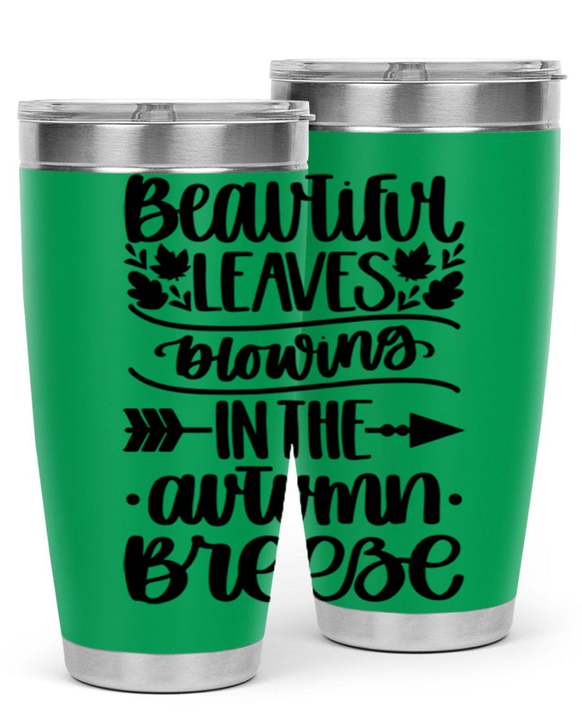 Beautiful Leaves Blowing In The Autumn Breeze 479#- fall- Tumbler