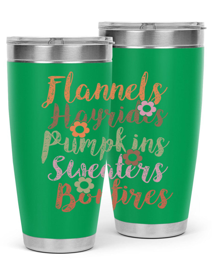 Flannels Hayrides Pumpkins Sweaters Bonfires 185#- fall- Tumbler
