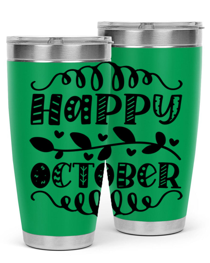 Happy October 239#- fall- Tumbler