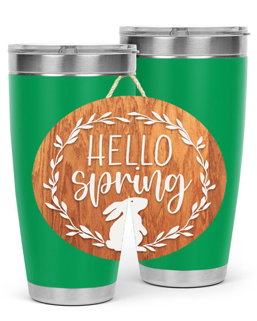 Hello Spring Bunny Wreath Mockup191#- spring- Tumbler