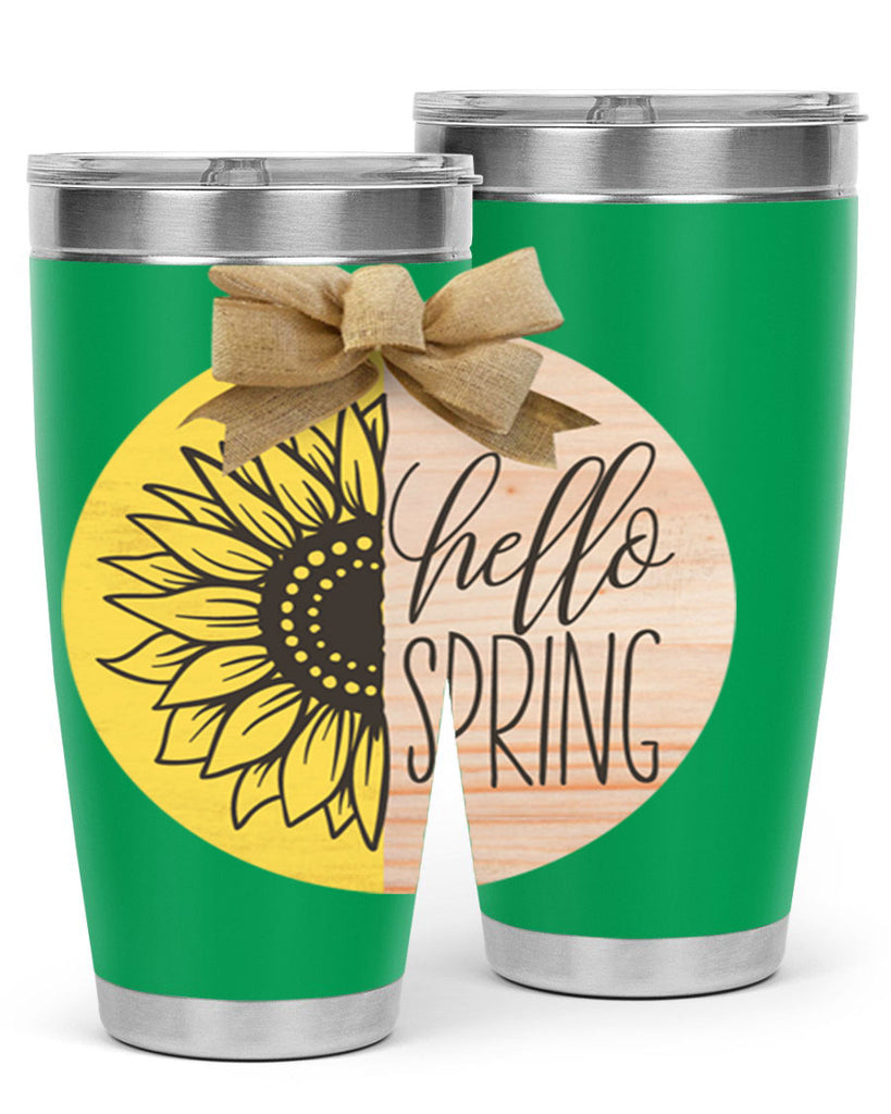 Hello spring half sunflower Mockup198#- spring- Tumbler