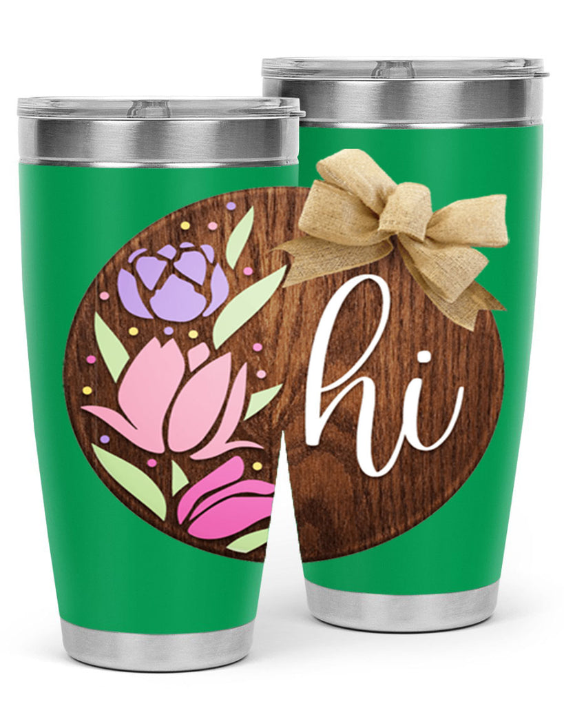 Hi pink flowers Mockup237#- spring- Tumbler