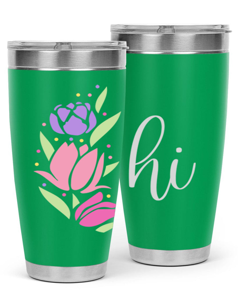 Hi pink flowers238#- spring- Tumbler