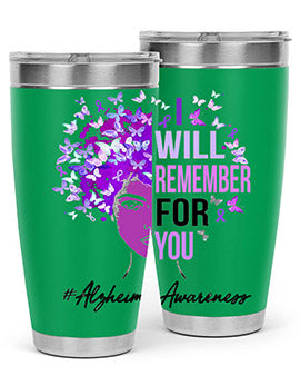 I Will Remember For You Alzheimer Awareness Womens Butterfly 181#- alzheimers- Tumbler