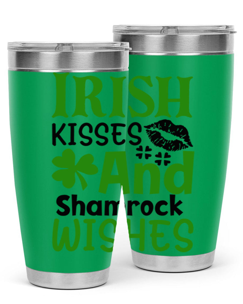 Irish Kisses And Shamrock Wishes Style 156#- St Patricks Day- Tumbler