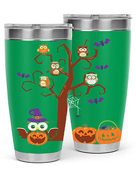 Owl With Pumpkin Halloween Tree A TurtleRabbit 16#- owl- Tumblers