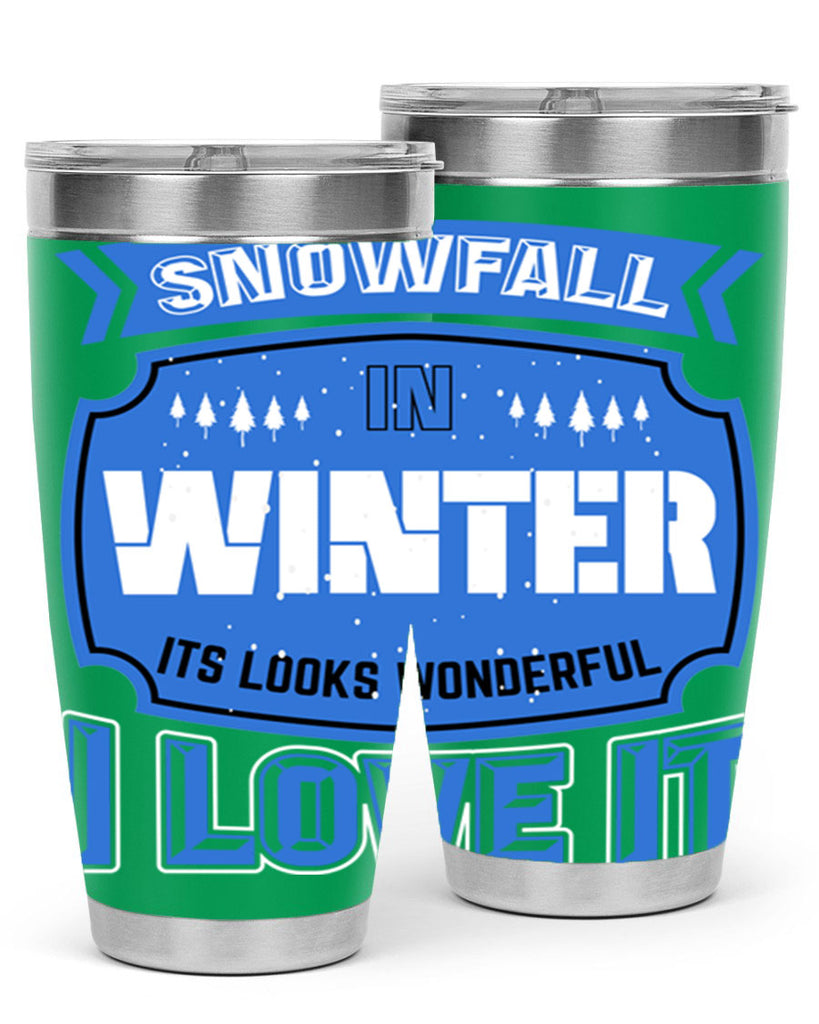 Snowfall in Winter 372#- winter- Tumbler