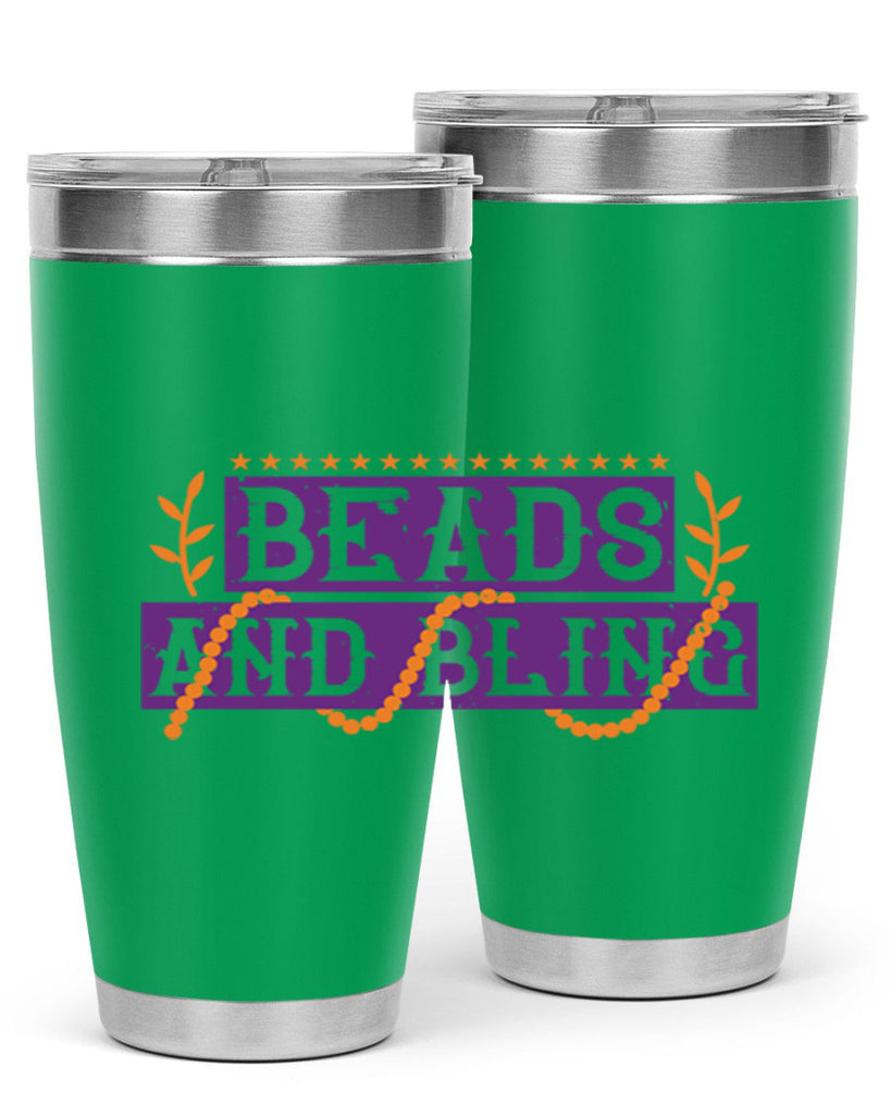 beads and bling 40#- mardi gras- Tumbler