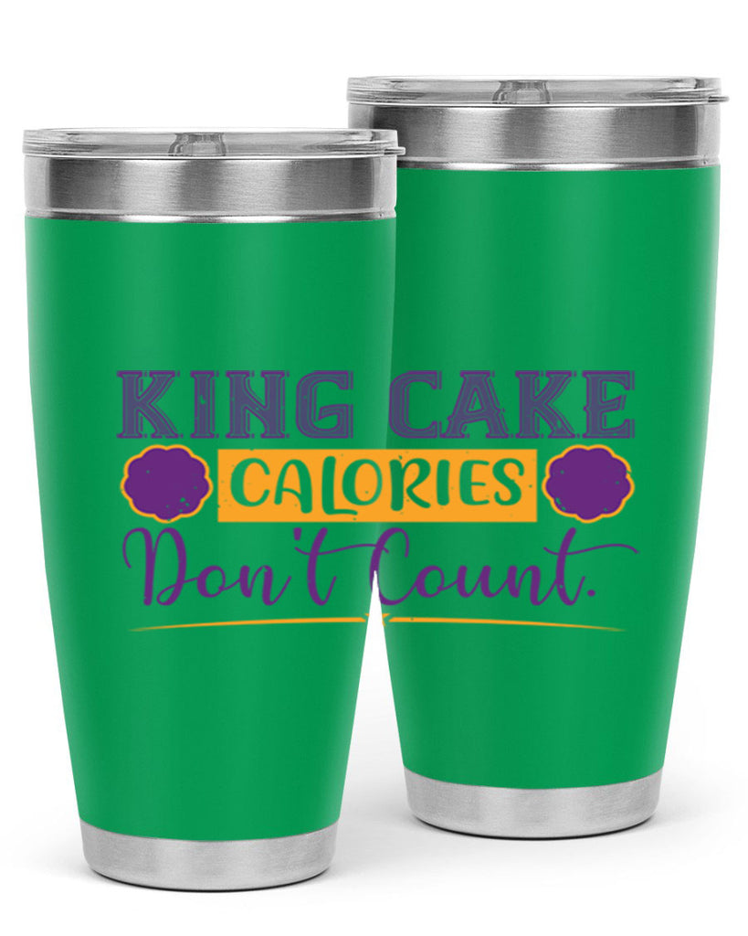 king cake calories dont count 54#- mardi gras- Tumbler