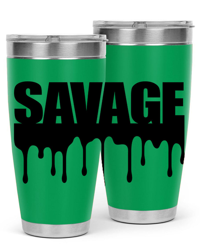 savage drip 41#- black words phrases- Cotton Tank