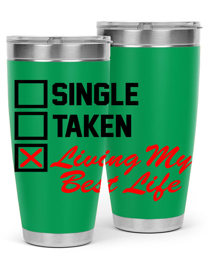 single taken living my best life 34#- black words phrases- Cotton Tank