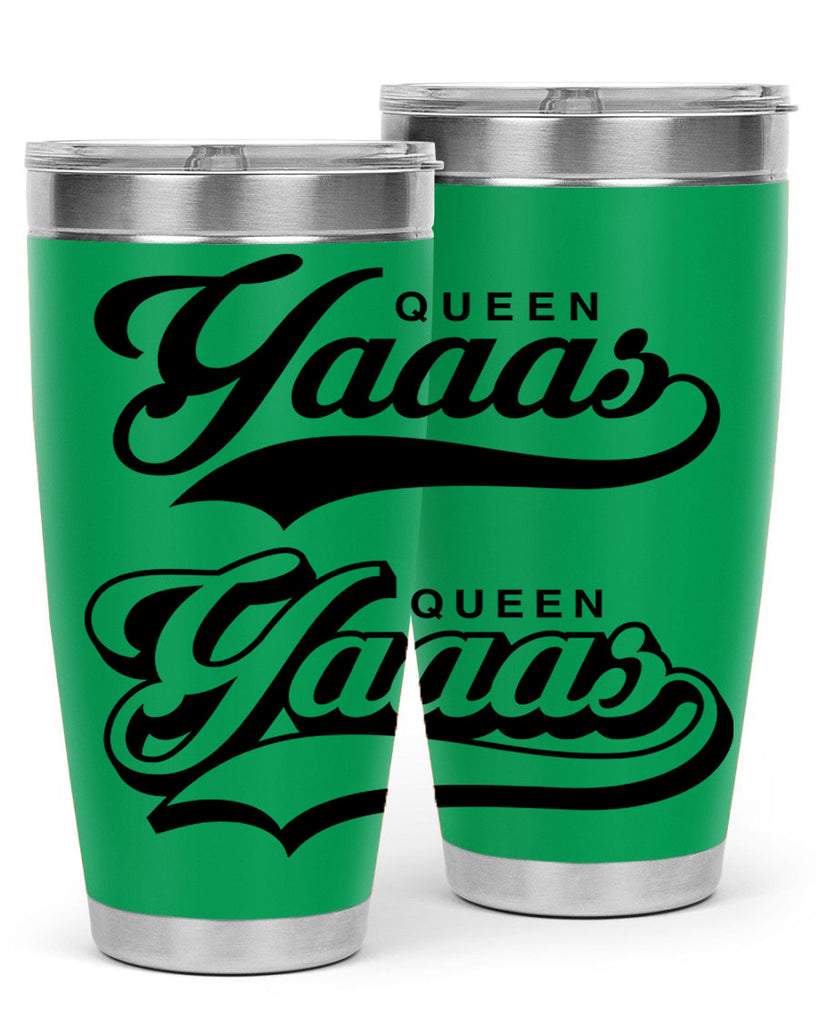 yaaas queen script 6#- black words phrases- Cotton Tank