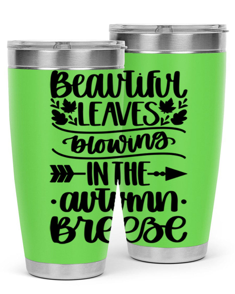 Beautiful Leaves Blowing In The Autumn Breeze 479#- fall- Tumbler