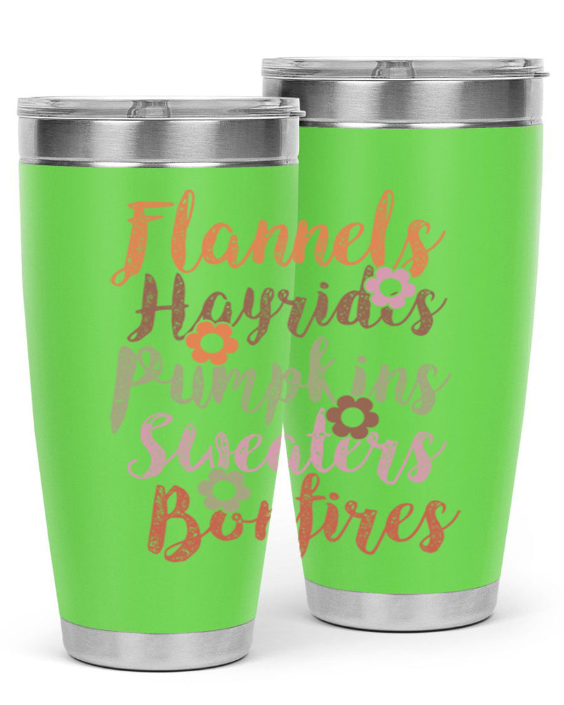 Flannels Hayrides Pumpkins Sweaters Bonfires 185#- fall- Tumbler