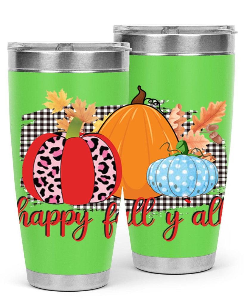 Happy Fall Yall Leopard 229#- fall- Tumbler
