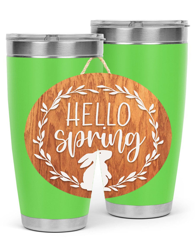 Hello Spring Bunny Wreath Mockup191#- spring- Tumbler