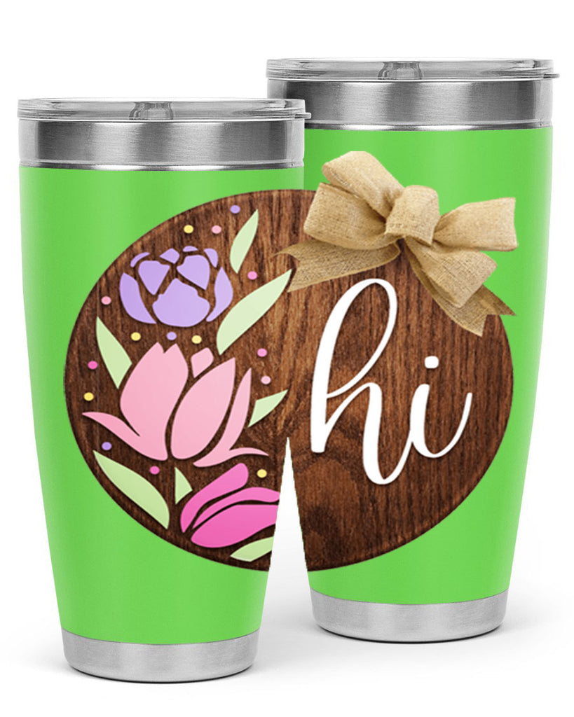 Hi pink flowers Mockup237#- spring- Tumbler