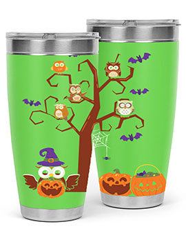 Owl With Pumpkin Halloween Tree A TurtleRabbit 16#- owl- Tumblers