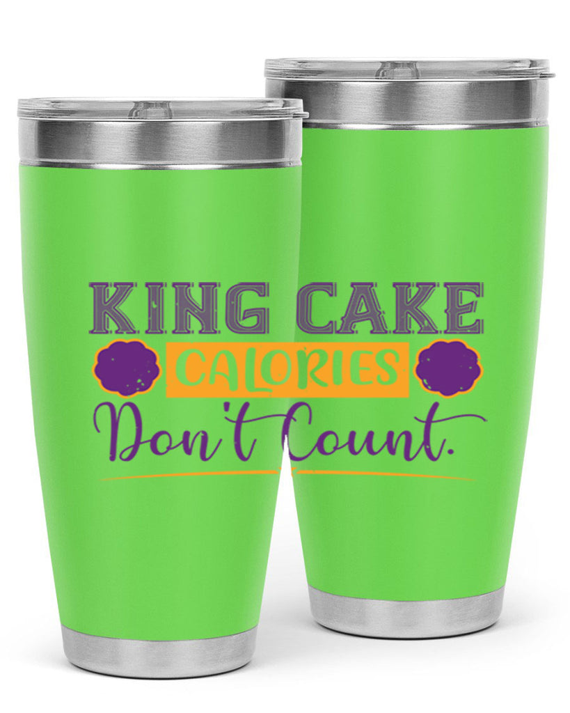 king cake calories dont count 54#- mardi gras- Tumbler