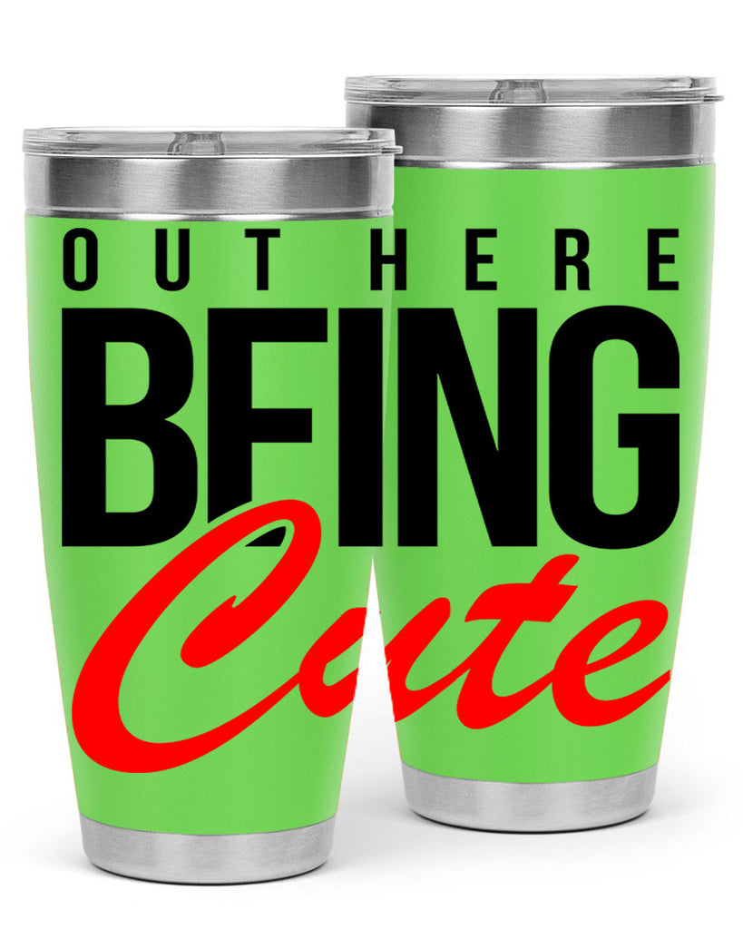 out here being cute 56#- black words phrases- Cotton Tank