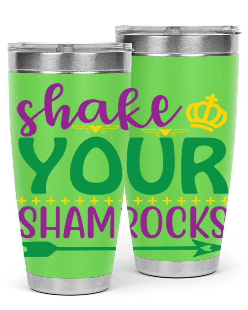 shake your shamrocks 2#- mardi gras- Tumbler