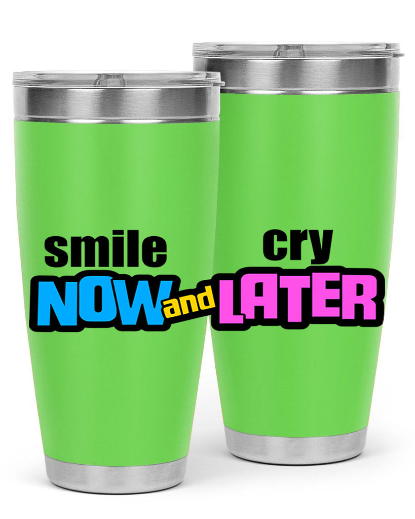 smile now and cry later 31#- black words phrases- Cotton Tank