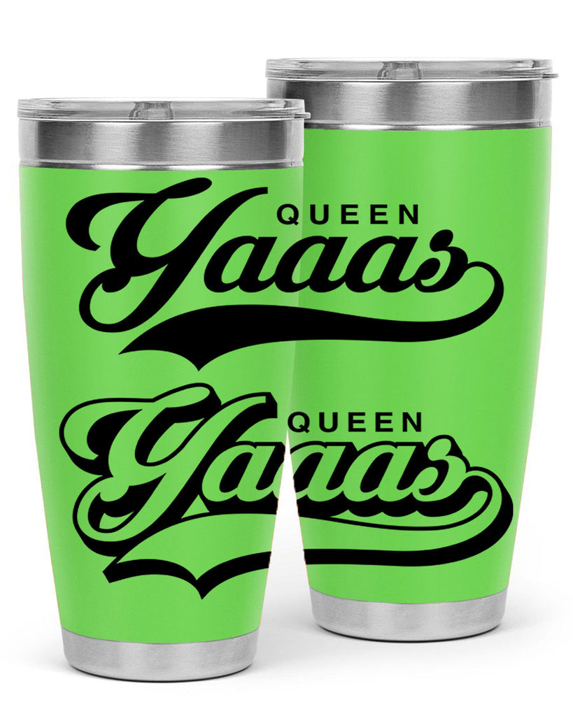 yaaas queen script 5#- black words phrases- Cotton Tank