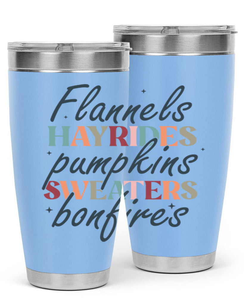Flannels Hayrides Pumpkins Sweaters Bonfires 184#- fall- Tumbler