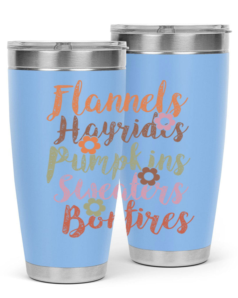 Flannels Hayrides Pumpkins Sweaters Bonfires 185#- fall- Tumbler