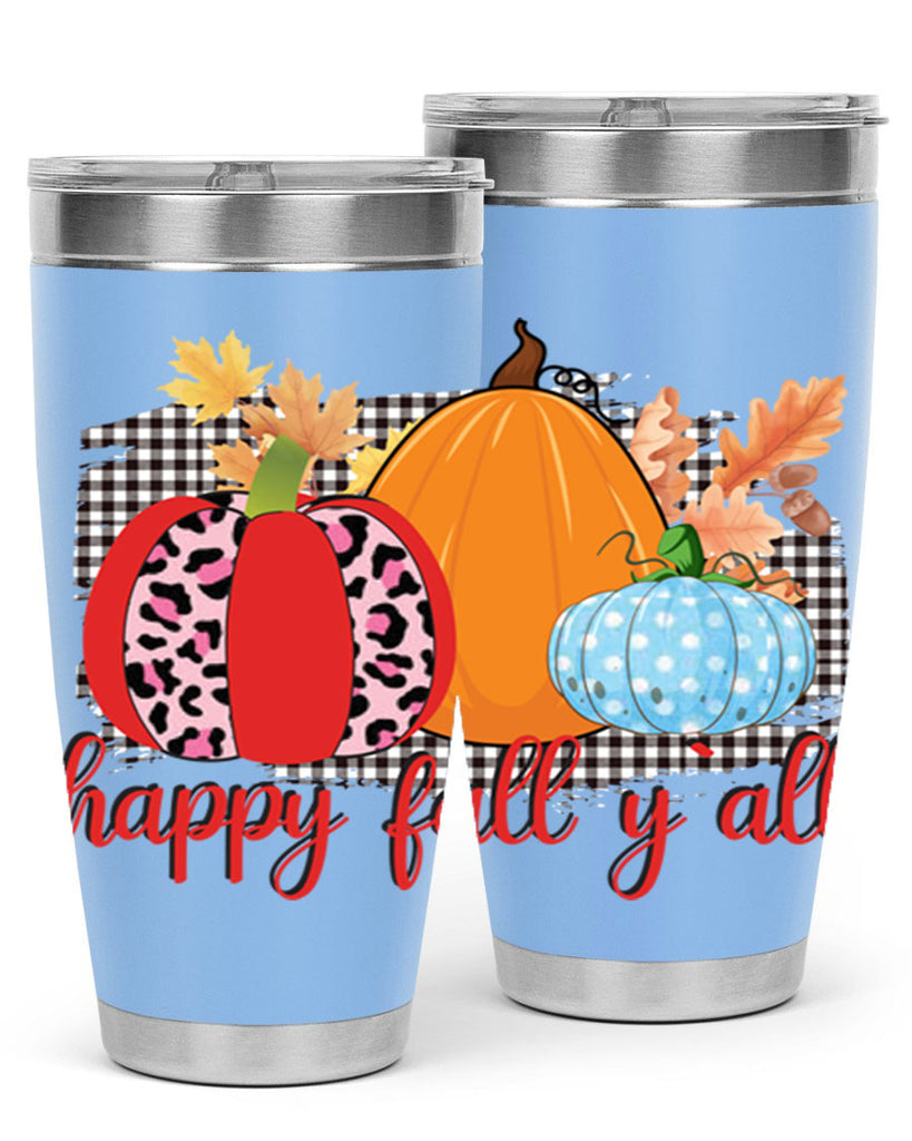 Happy Fall Yall Leopard 229#- fall- Tumbler