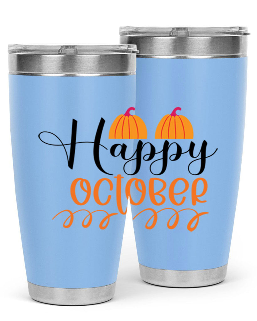 Happy October 238#- fall- Tumbler