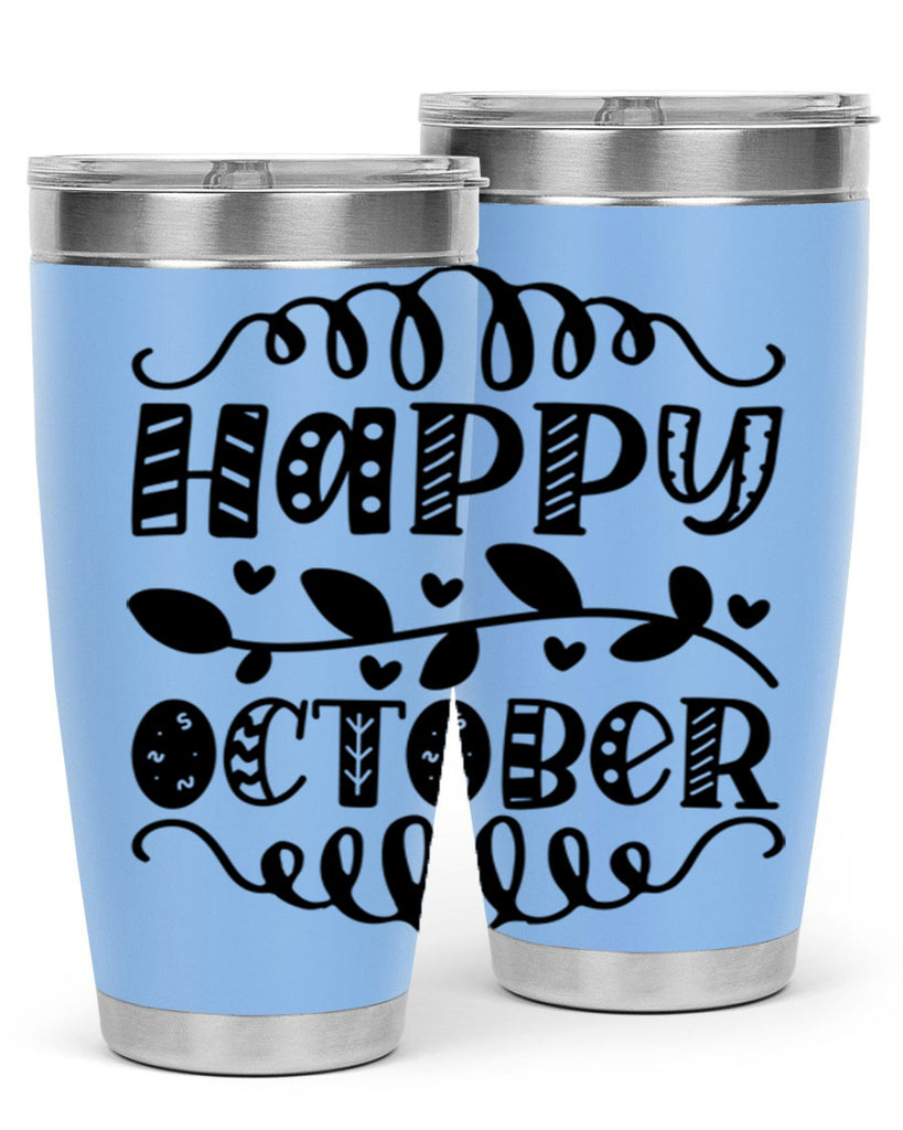 Happy October 239#- fall- Tumbler