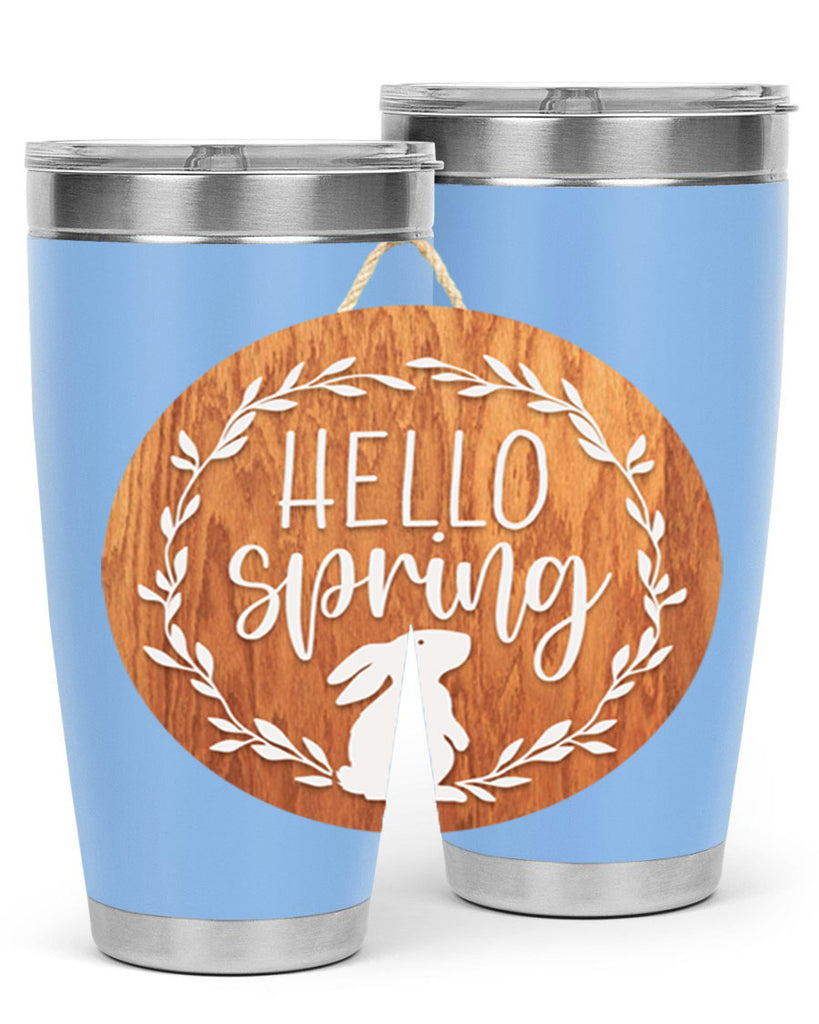 Hello Spring Bunny Wreath Mockup191#- spring- Tumbler