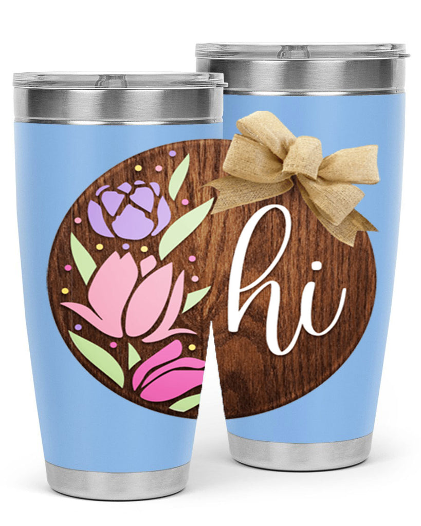 Hi pink flowers Mockup237#- spring- Tumbler