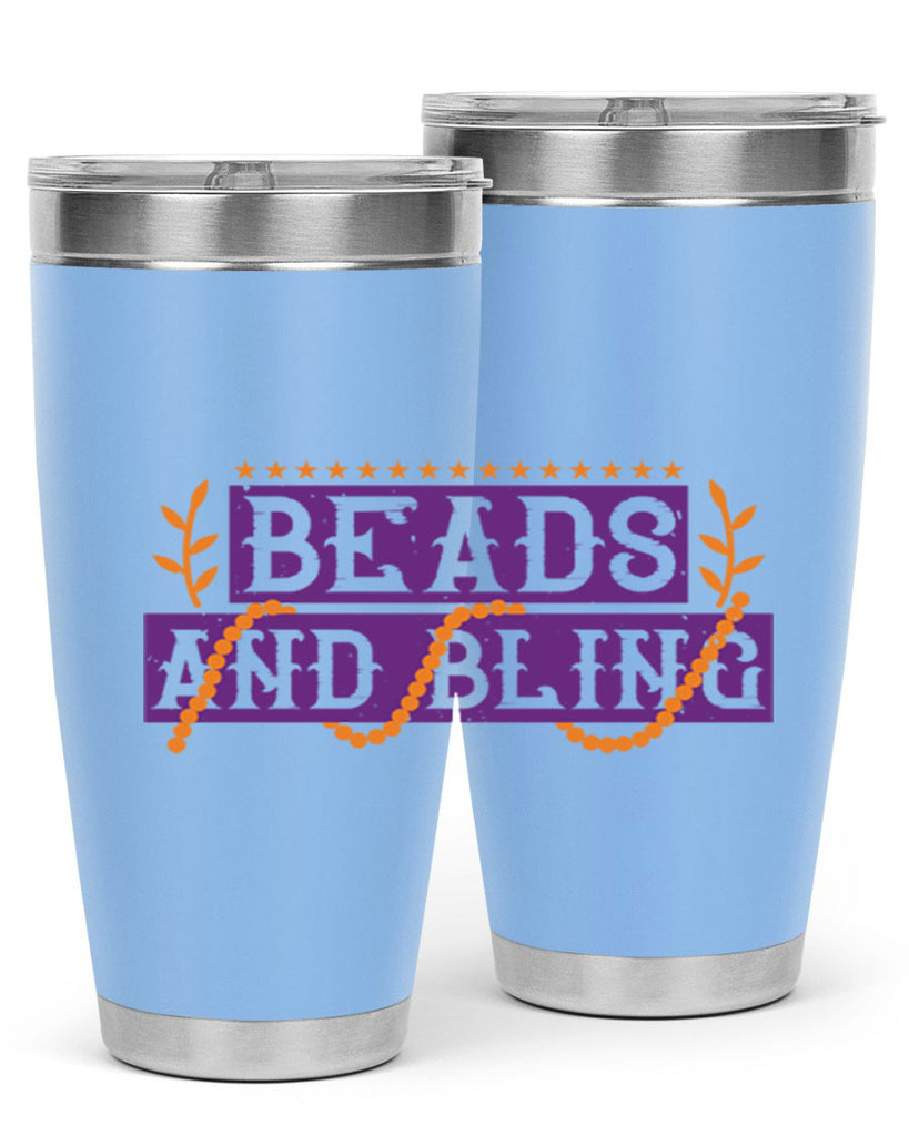 beads and bling 40#- mardi gras- Tumbler