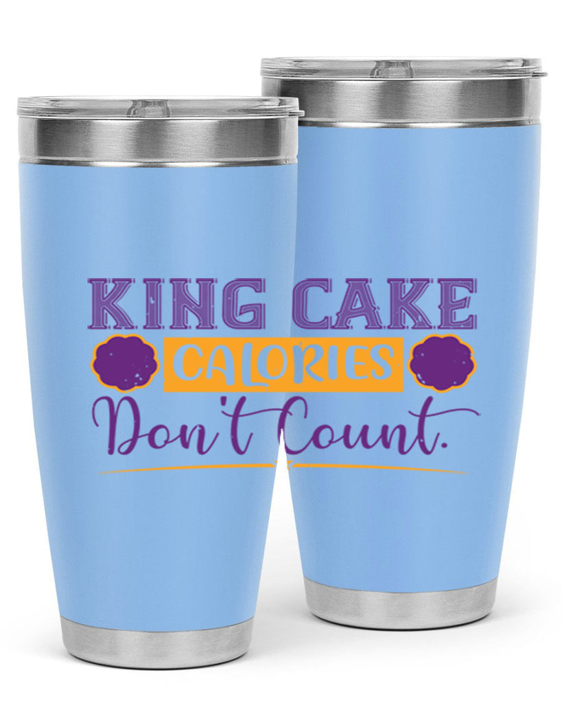 king cake calories dont count 54#- mardi gras- Tumbler