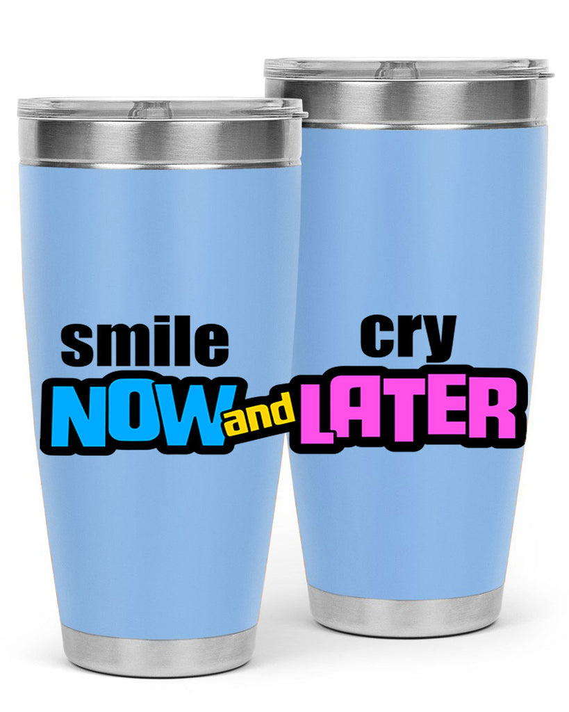 smile now and cry later 31#- black words phrases- Cotton Tank