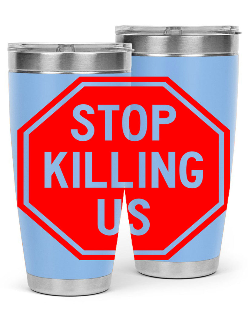 stop killing us 25#- black words phrases- Cotton Tank