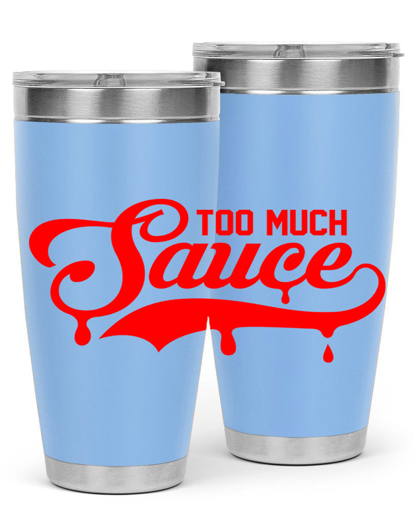 too much sauce 18#- black words phrases- Cotton Tank