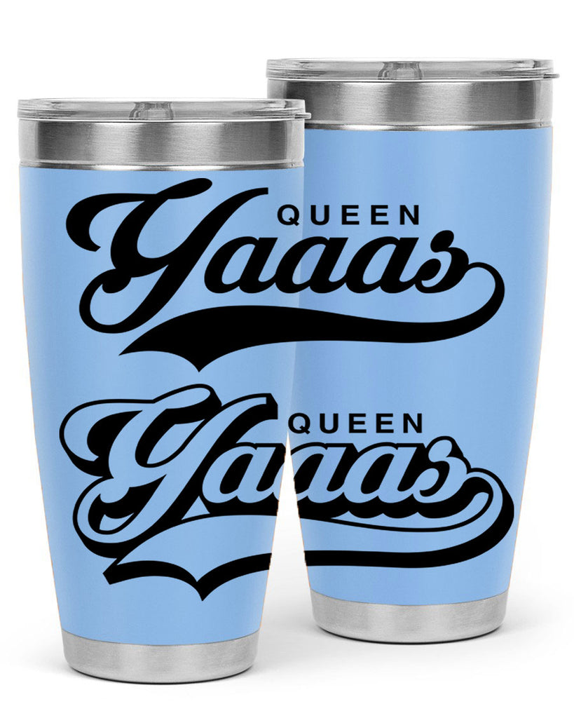 yaaas queen script 5#- black words phrases- Cotton Tank