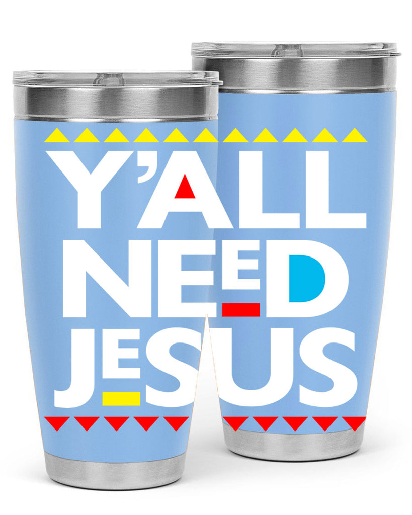 yall need jesus 4#- black words phrases- Cotton Tank