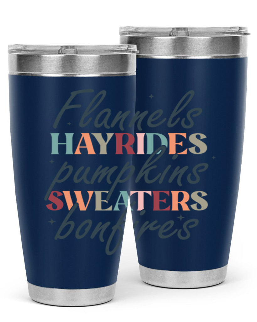 Flannels Hayrides Pumpkins Sweaters Bonfires 184#- fall- Tumbler