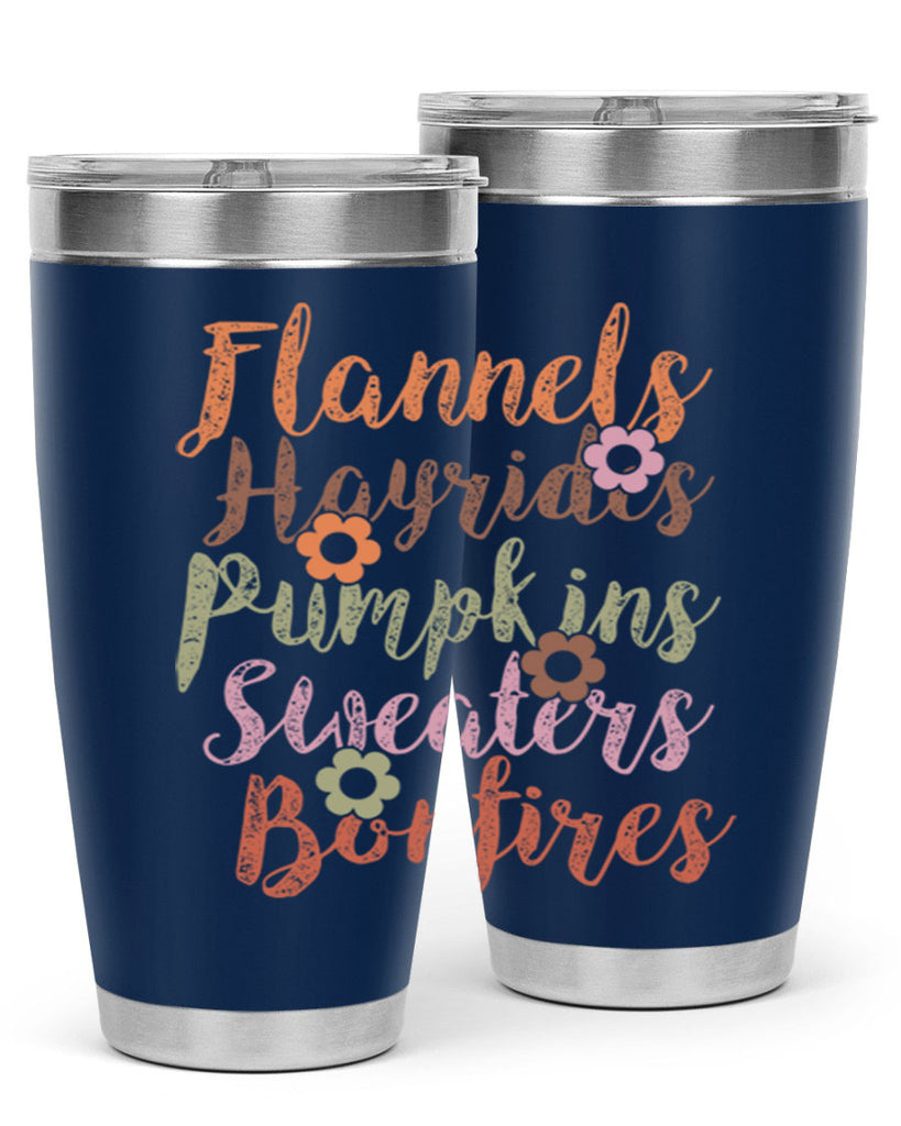 Flannels Hayrides Pumpkins Sweaters Bonfires 185#- fall- Tumbler