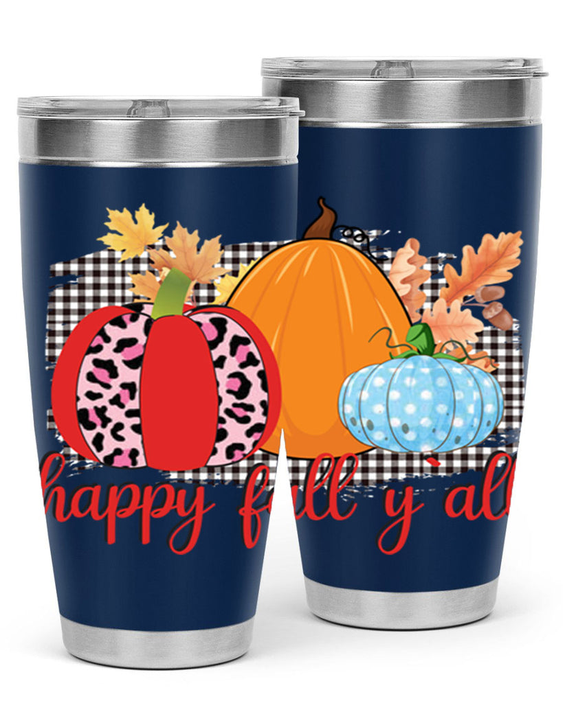Happy Fall Yall Leopard 229#- fall- Tumbler