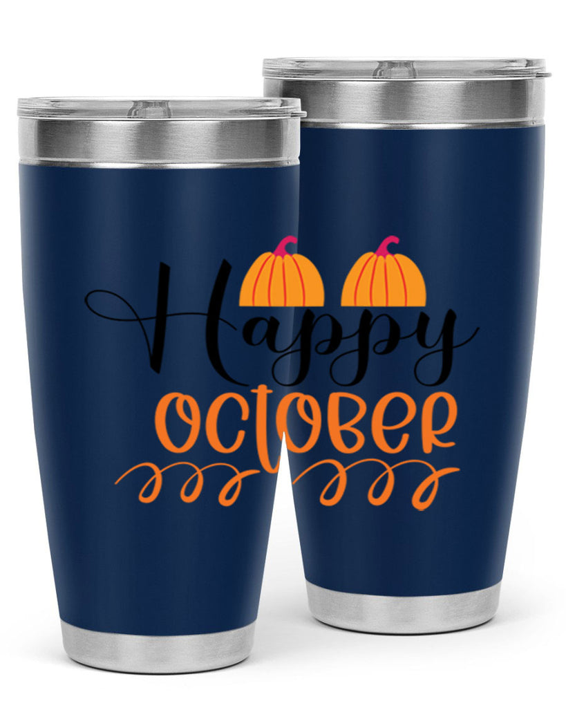 Happy October 238#- fall- Tumbler