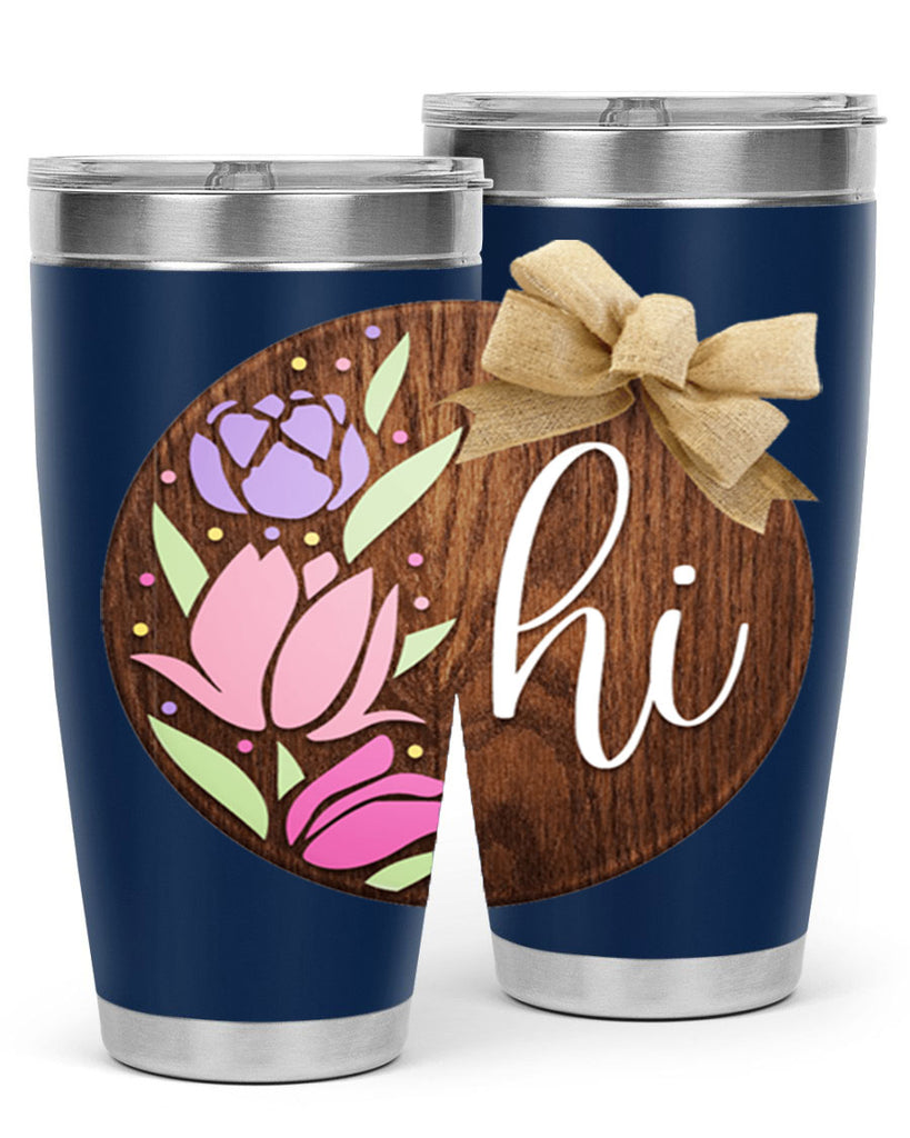 Hi pink flowers Mockup237#- spring- Tumbler