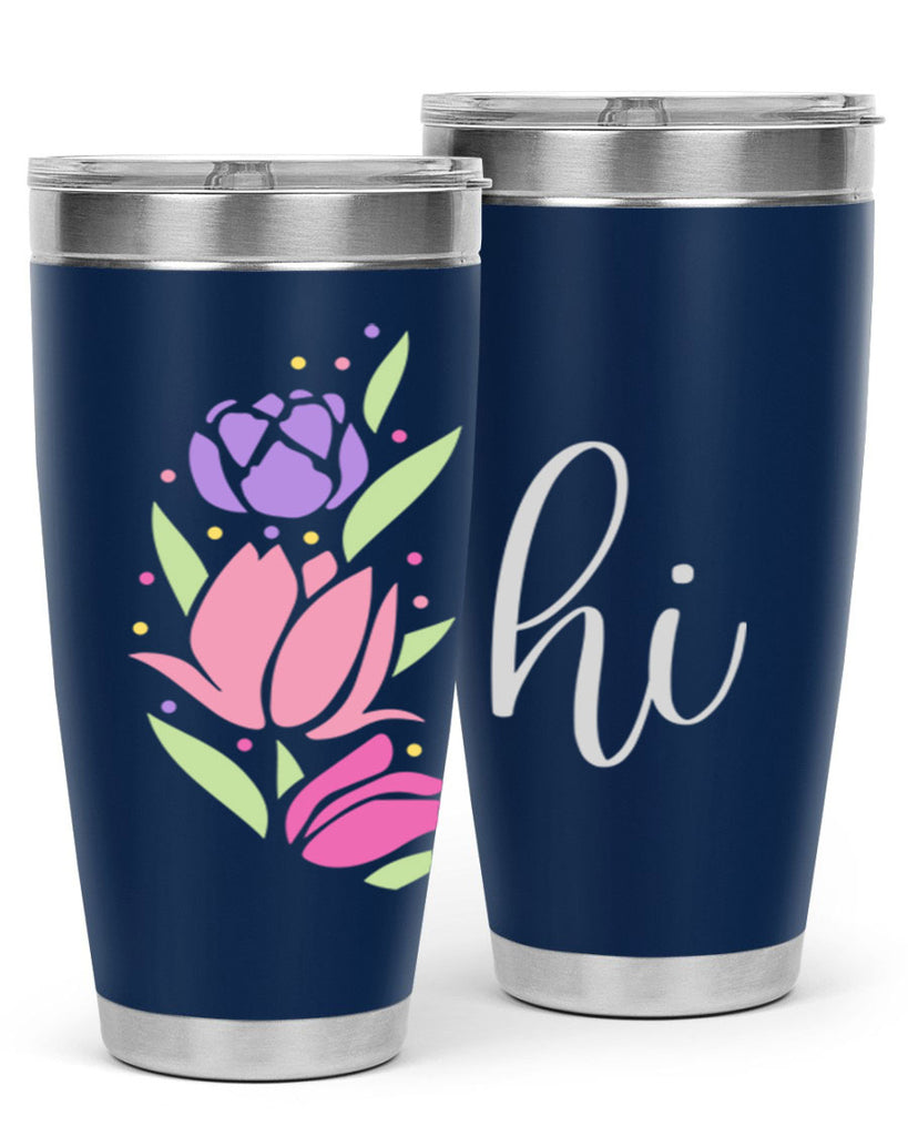 Hi pink flowers238#- spring- Tumbler