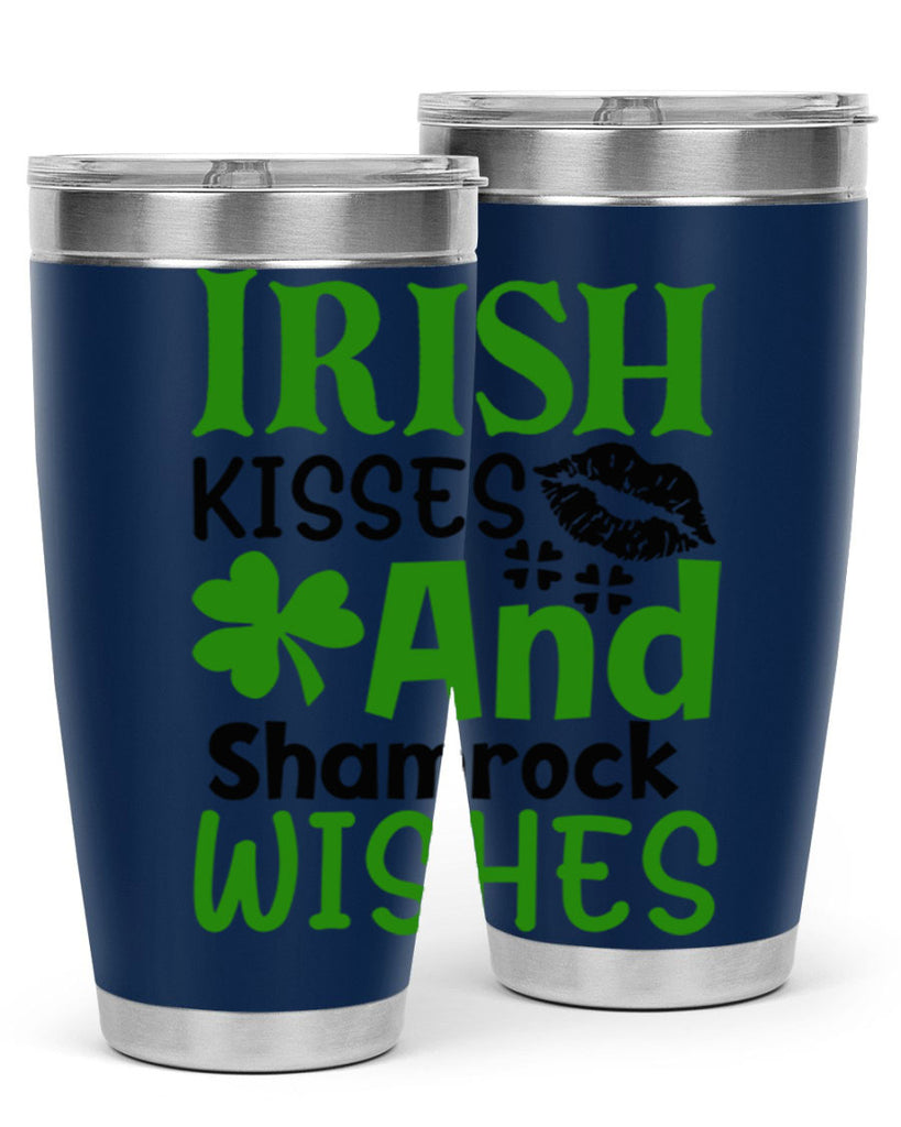 Irish Kisses And Shamrock Wishes Style 156#- St Patricks Day- Tumbler