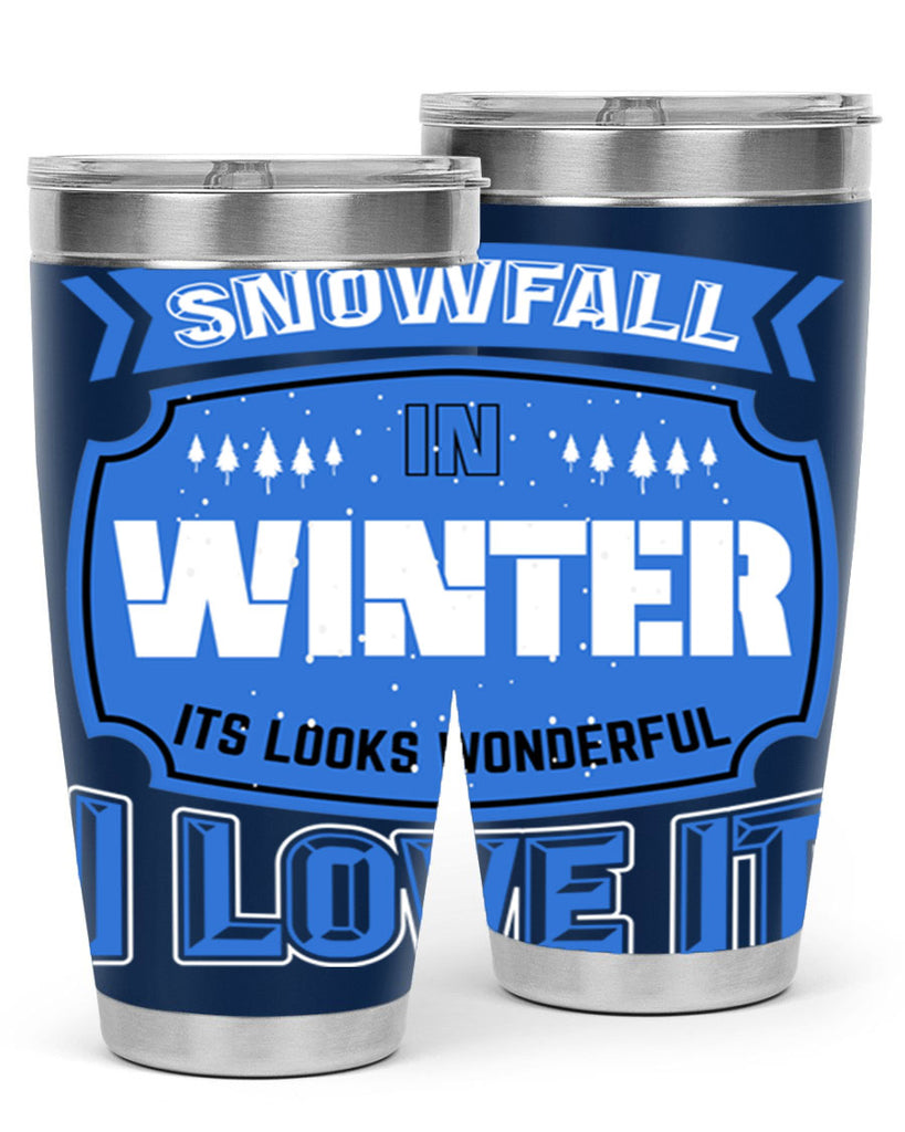 Snowfall in Winter 372#- winter- Tumbler